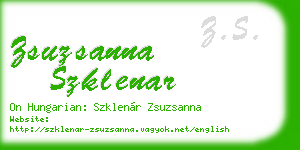 zsuzsanna szklenar business card