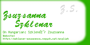 zsuzsanna szklenar business card